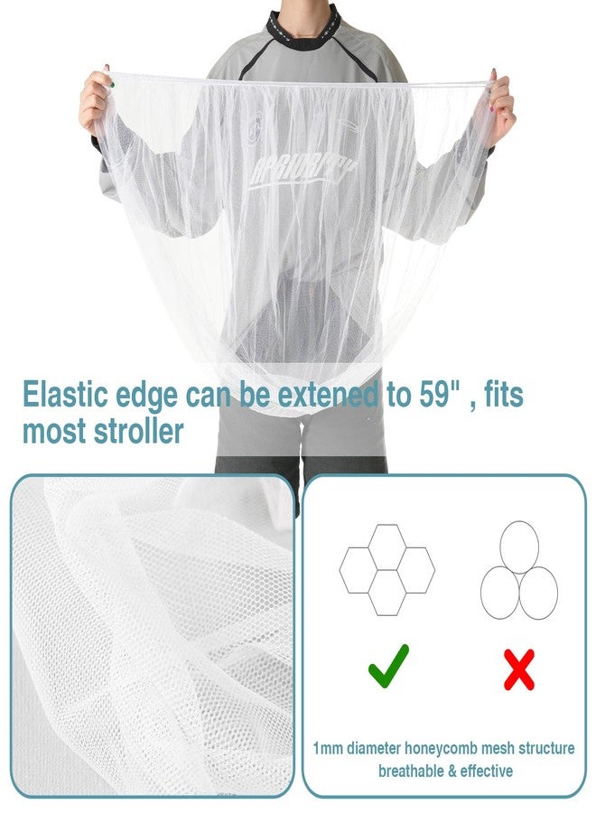 URZGU Baby Mosquito Net for Stroller, Perfect Bug Net for Strollers, Bassinets, Cradles, Playards, Pack N Plays and Portable Mini Crib, Baby Insect Netting Cover, White - Image 3